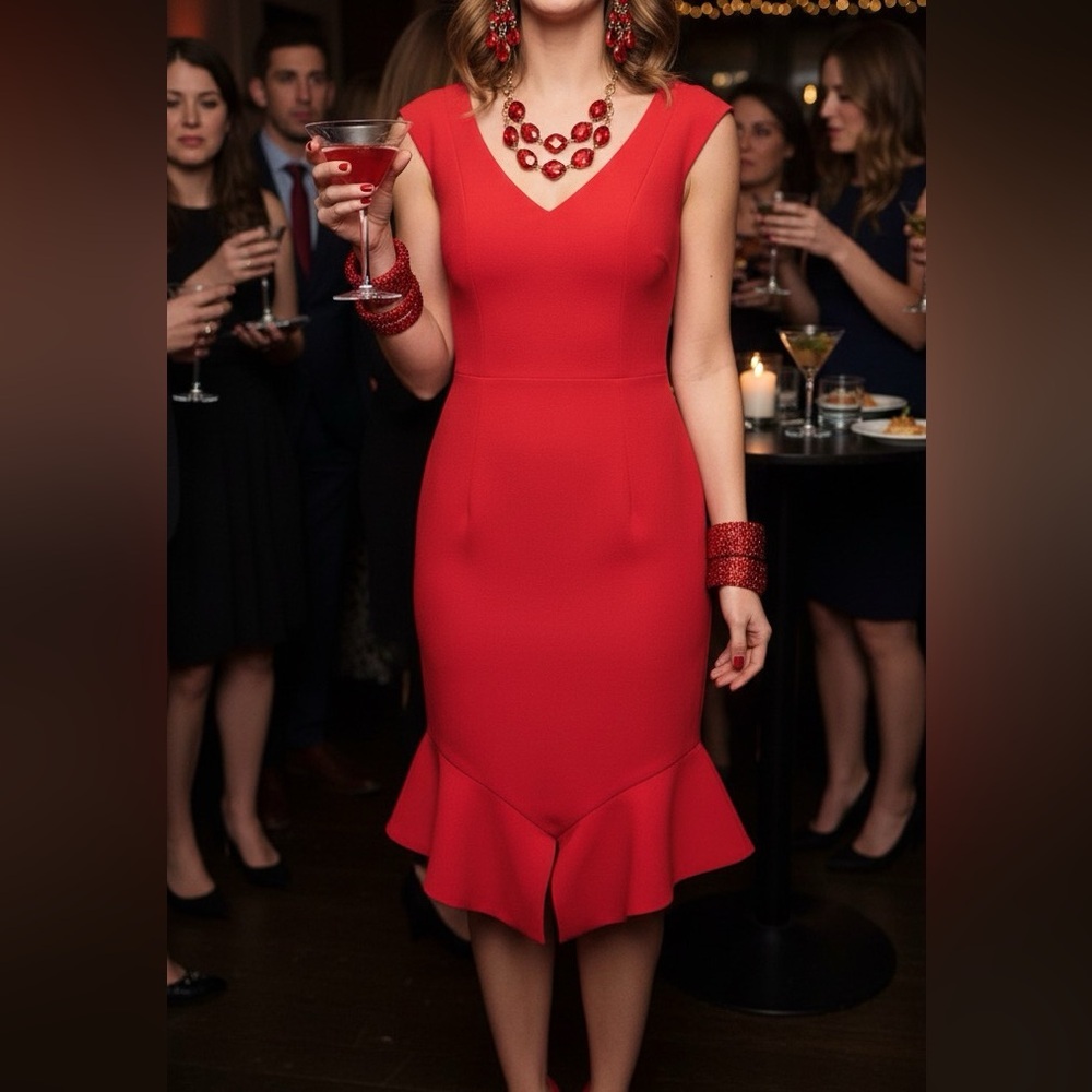 LAST CHANCE - Black Halo "Kaminski" Sheath Dress In Chic Red | REVOLVE